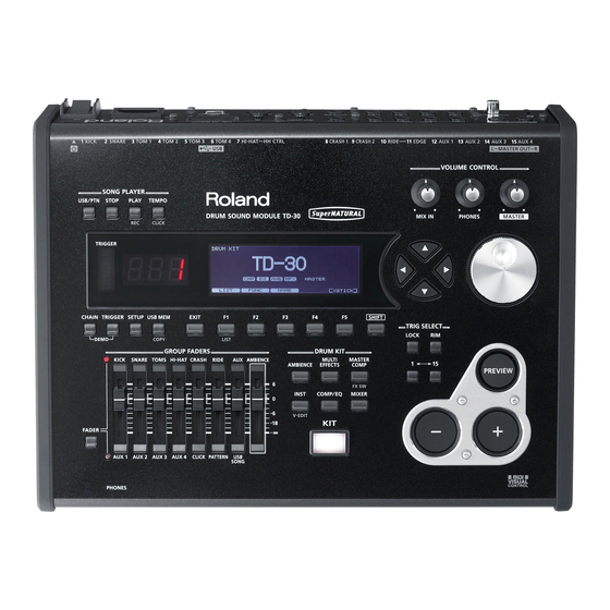 Roland TD-30 Quick Manual
