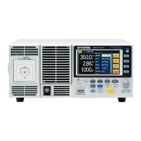 GW Instek ASR-2000 Series Programming Manual