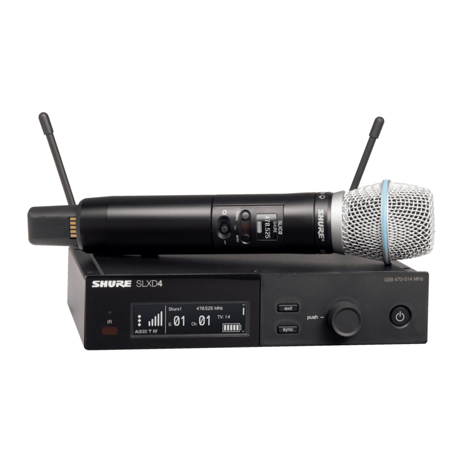Shure SLX-D, SLXD1, SLXD14 Manual