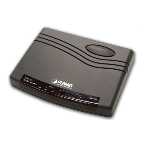 PLANET G.SHDSL BRIDGE/ROUTER GRT-402 USER MANUAL Pdf Download | ManualsLib