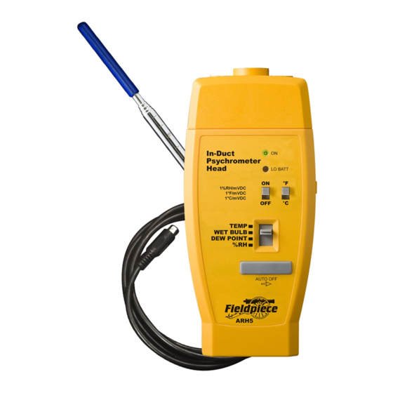FIELDPIECE ARH5 OPERATOR'S MANUAL Pdf Download ManualsLib