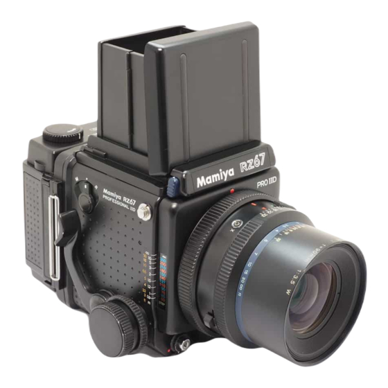 Mamiya RZ67 PROFESSIONAL IID Instructions Manual