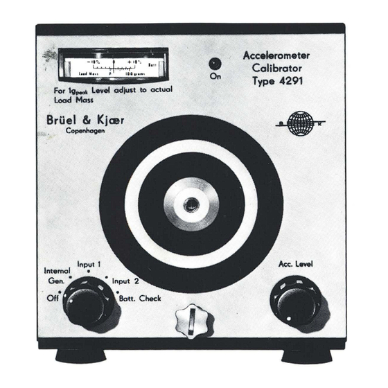 BRUEL & KJAER 4291 Instructions And Applications