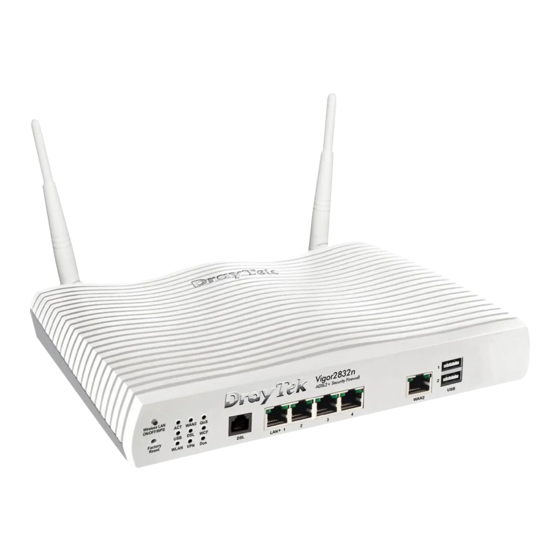 Draytek Vigor2832 Series ADSL Router Manuals