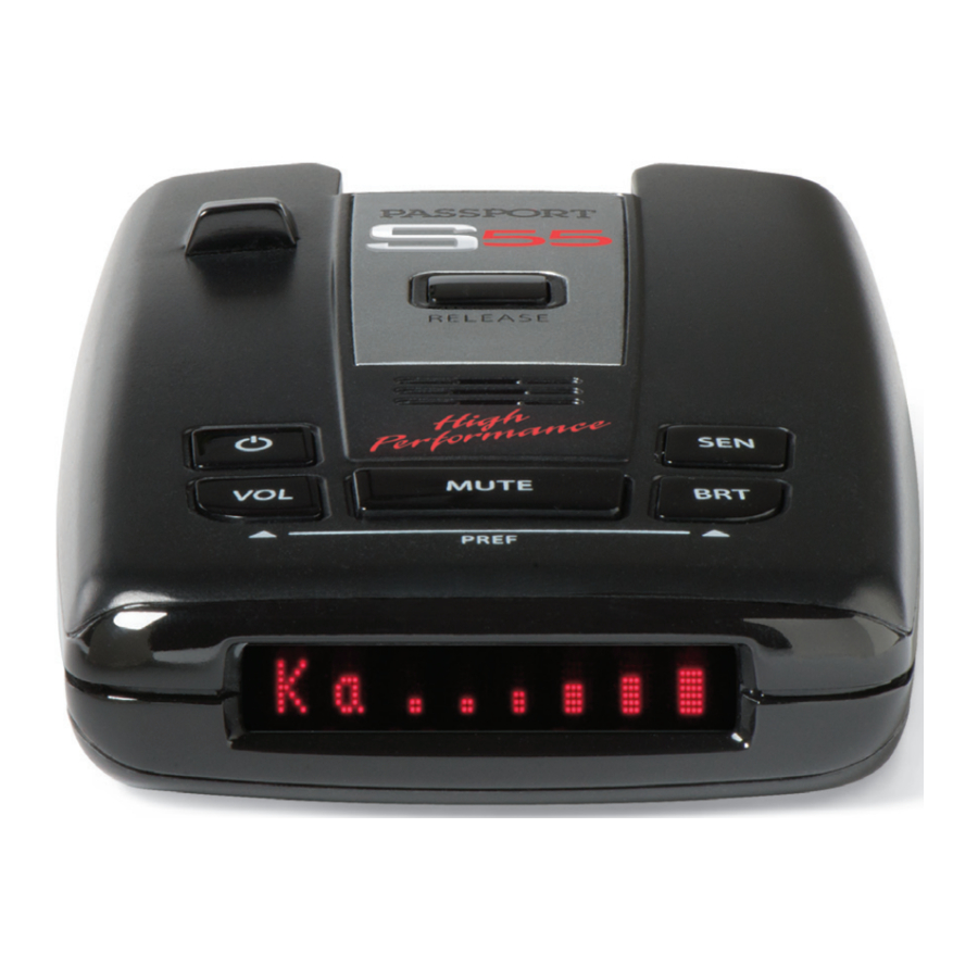 ESCORT Passport S55 - Radar Detector Manual