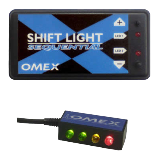 OMEX SHIFT LIGHT SEQUENTIAL INSTALLATION AND USER INSTRUCTIONS Pdf
