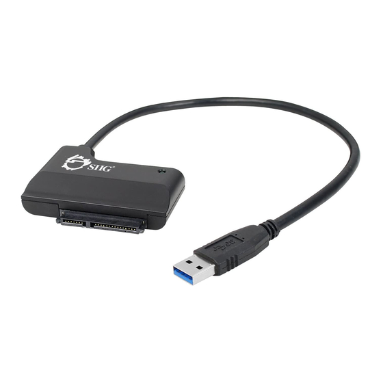 SIIG USB 3.0 TO SATA 6GB/S ADAPTER QUICK INSTALLATION MANUAL Pdf ...