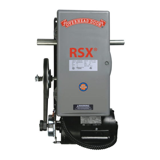 OVERHEAD DOOR RSX INSTALLATION INSTRUCTIONS Pdf Download ManualsLib