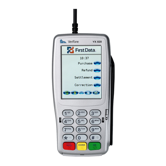 FIRST DATA VX820 DUET QUICK REFERENCE MANUAL Pdf Download | ManualsLib