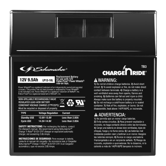 Schumacher TB3 Owner's Manual