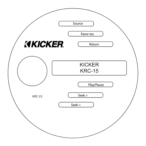 Kicker KRC Series Owner's Manual