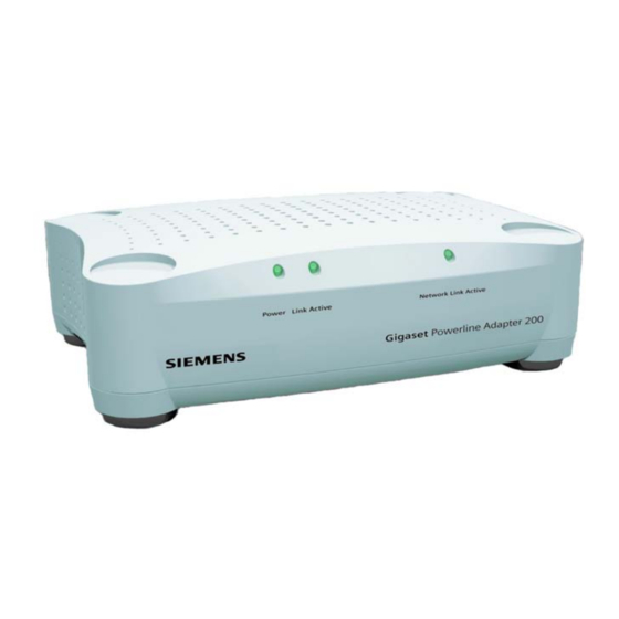 Siemens Gigaset Powerline Adapter 200 User Manual