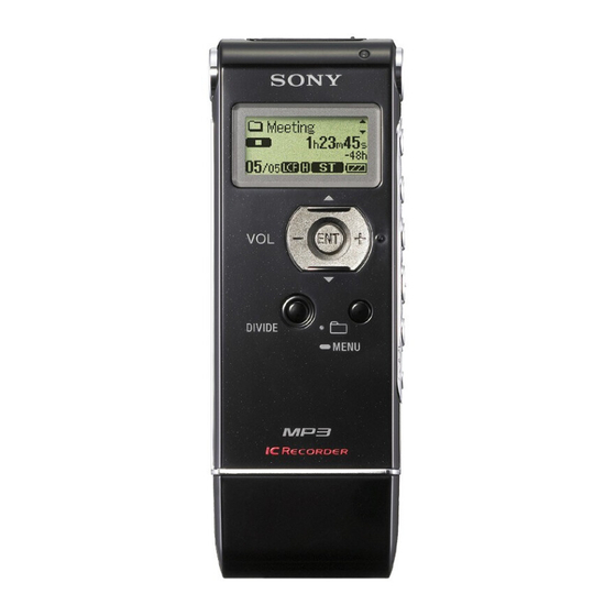 Sony ICD-UX81 - 2 GB Digital Voice Recorder Service Manual