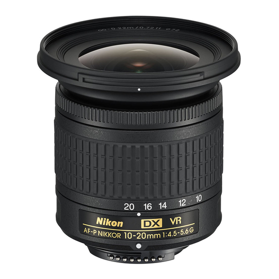 NIKON AF-P DX NIKKOR 10-20MM F/4.5-5.6G VR USER MANUAL Pdf