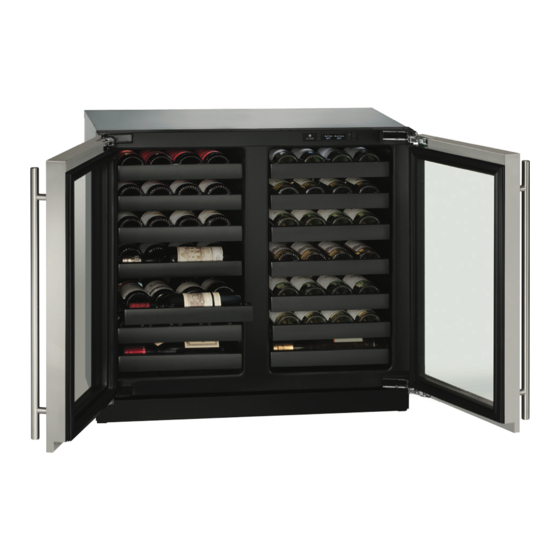 3036WCWCS-13B U-Line 3000 Modular Series 36 Wine Captain with Dual Zones  - Double Doors with Lock - Stainless Steel