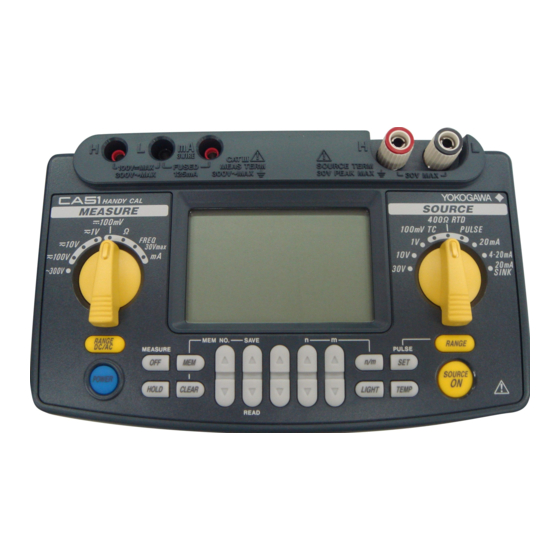 YOKOGAWA CA71 HANDY CAL USER MANUAL Pdf Download | ManualsLib