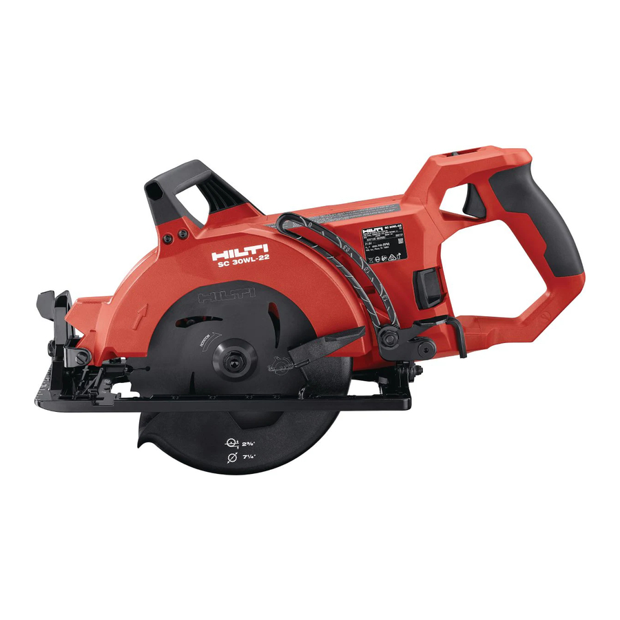 HILTI Nuron SC 30WL-22 - Cordless Worm Drive-Style Saw Manual