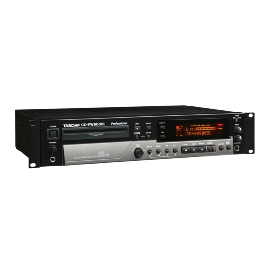 Tascam CD-RW900SL Technical Documentation