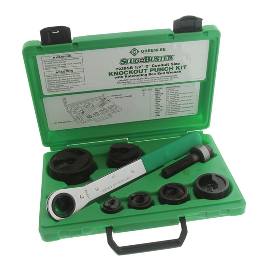 GREENLEE 7238SB SLUGBUSTER INSTRUCTIONS AND PARTS LIST Pdf Download