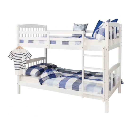 NOA & NANI BRIGHTON WHITE BUNK BED WITH 2 SINGLE BEDS ASSEMBLY