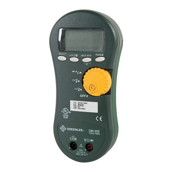 Greenlee DM-300 Instruction Manual