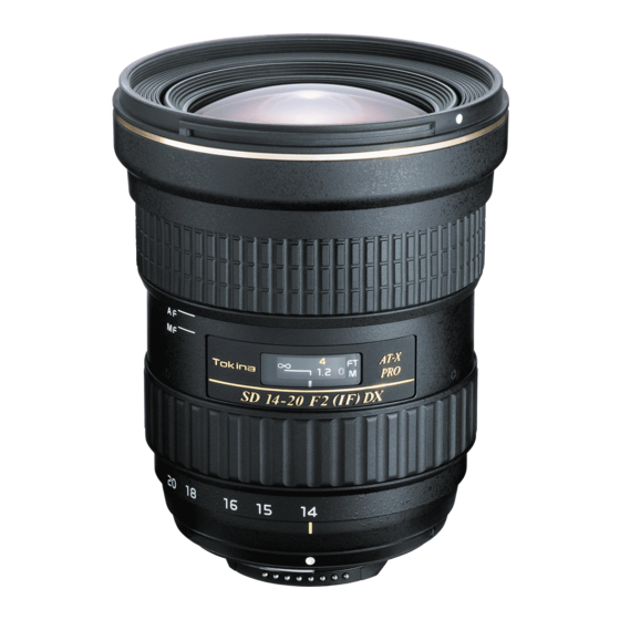 Tokina AT-X Instruction Manual