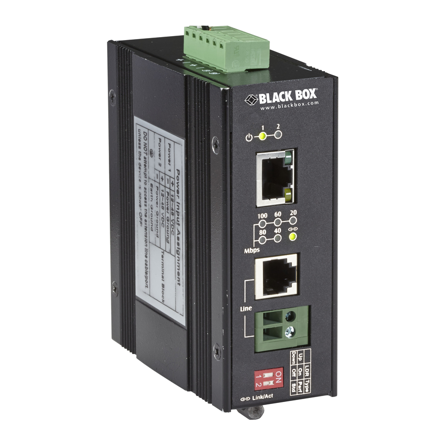 User Manuals: Black Box LB323A Ethernet Extender