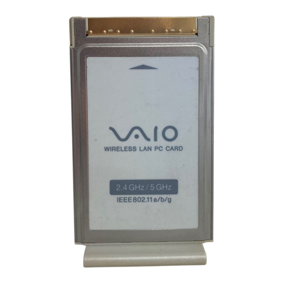 Sony VAIO PCWA-C800S Read This First