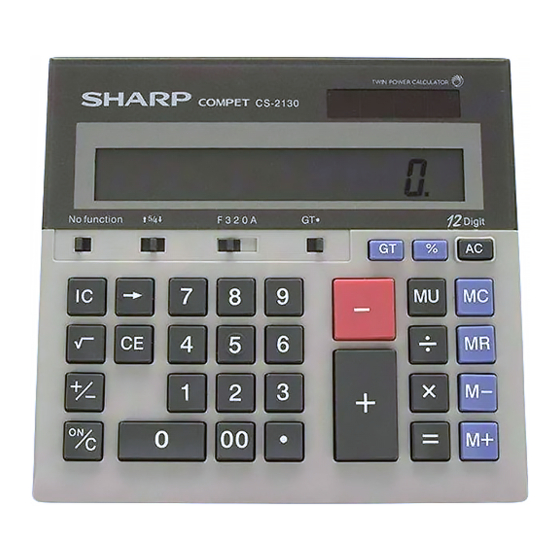Sharp Compet CS-2130 Manuals