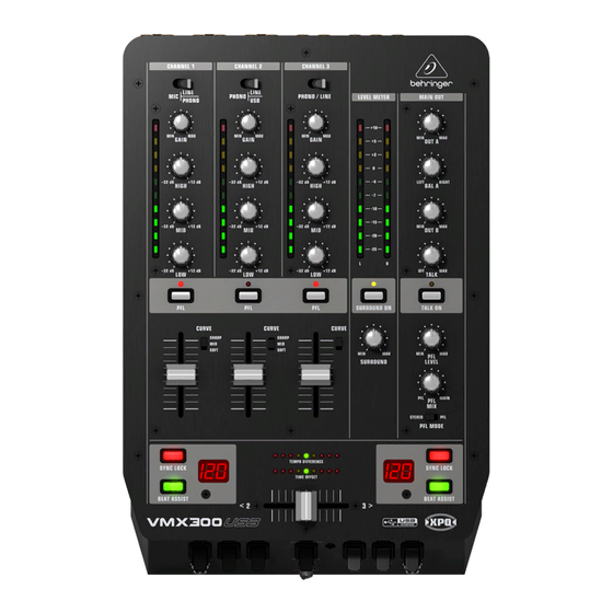 Behringer Pro Mixer VMX300USB User Manual