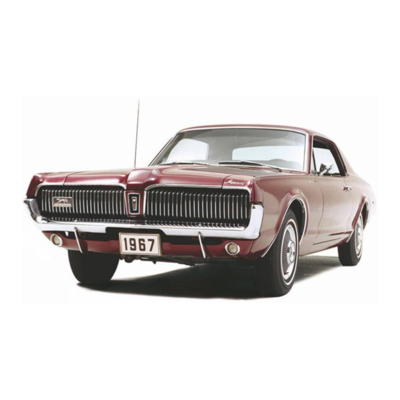 Ford Cougar 1967 Shop Manual