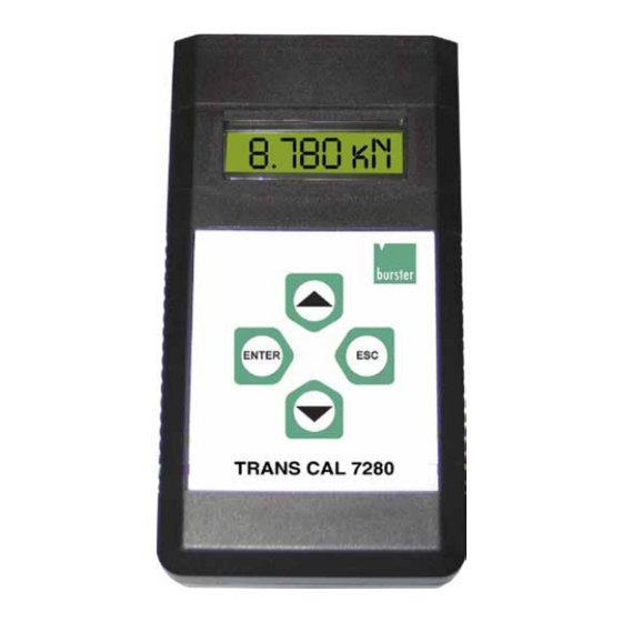 Burster TRANS CAL 7280 Operating	 Instruction
