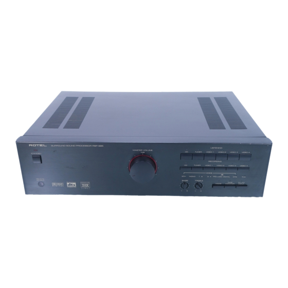 Rotel RSP-985 Owner's Manual