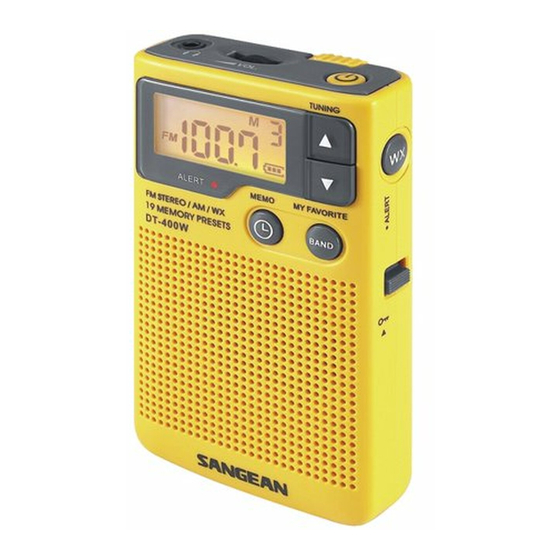SANGEAN DT400W OPERATING INSTRUCTIONS MANUAL Pdf Download ManualsLib