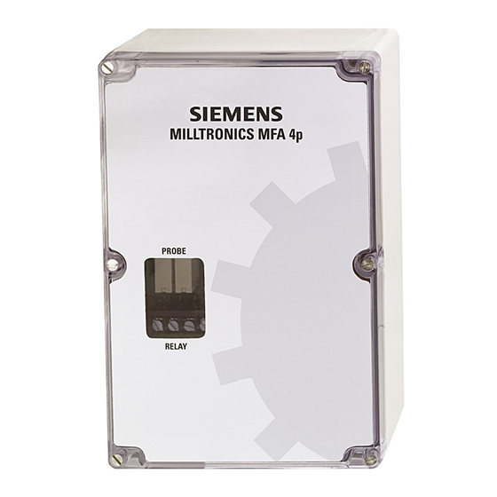 Siemens Milltronics MFA 4p Operating Instructions Manual