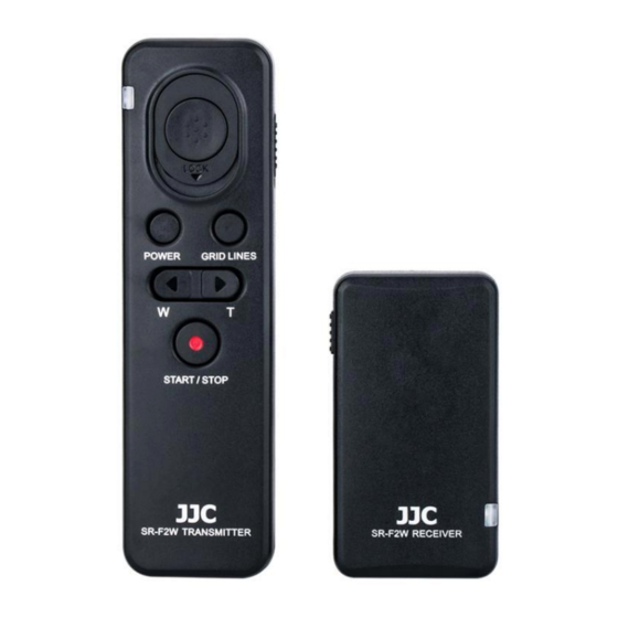 JJC SR-F2W REMOTE CONTROL INSTRUCTION MANUAL | ManualsLib