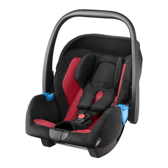 RECARO PRIVIA CAR SEAT INSTRUCTIONS FOR INSTALLATION AND USE MANUAL ...