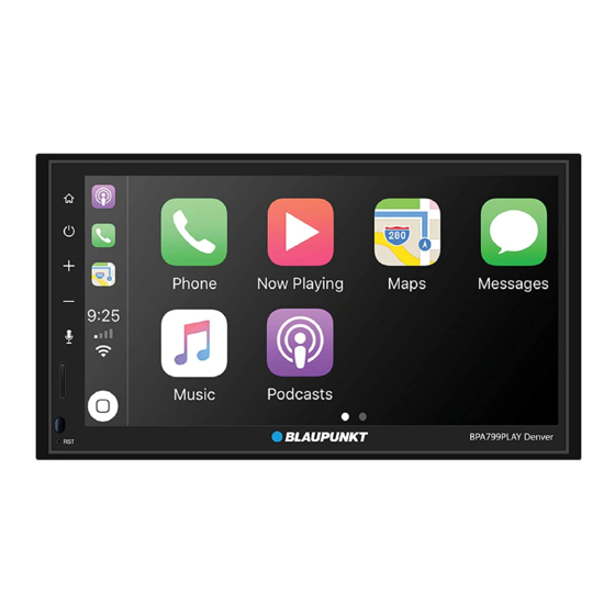 BLAUPUNKT BPA799PLAY DENVER CAR STEREO SYSTEM INSTRUCTION MANUAL