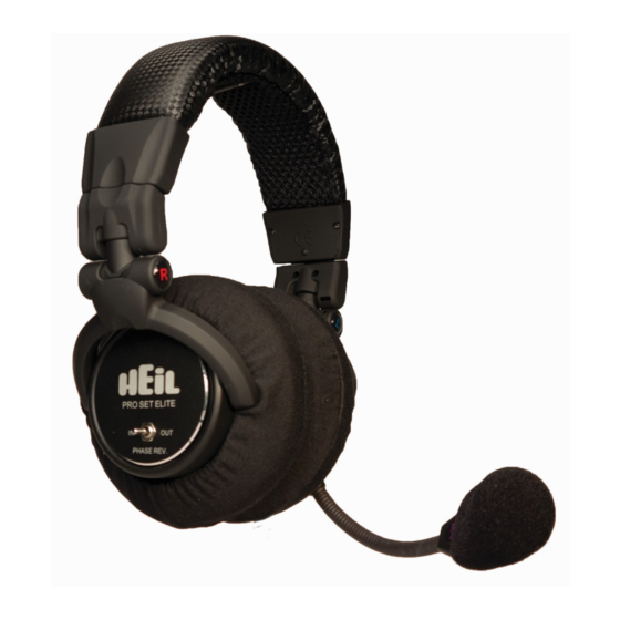 HEIL SOUND PRO SET ELITE IC HEADSET INSTRUCTION MANUAL ManualsLib
