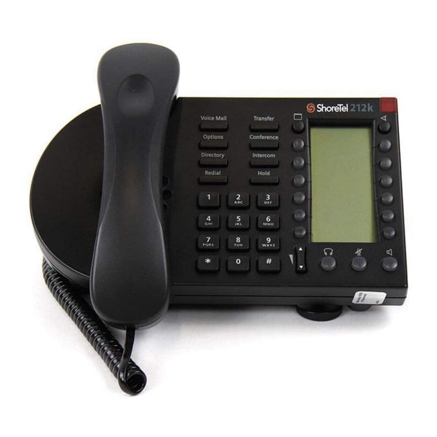 SHORETEL 212K IP PHONE USER MANUAL ManualsLib