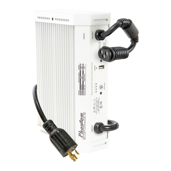 Hydrofarm PHANTOM DE PHB4020 Instructions Manual