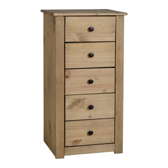 Seconique Panama 5 Drawer Narrow Chest Assembly Instructions