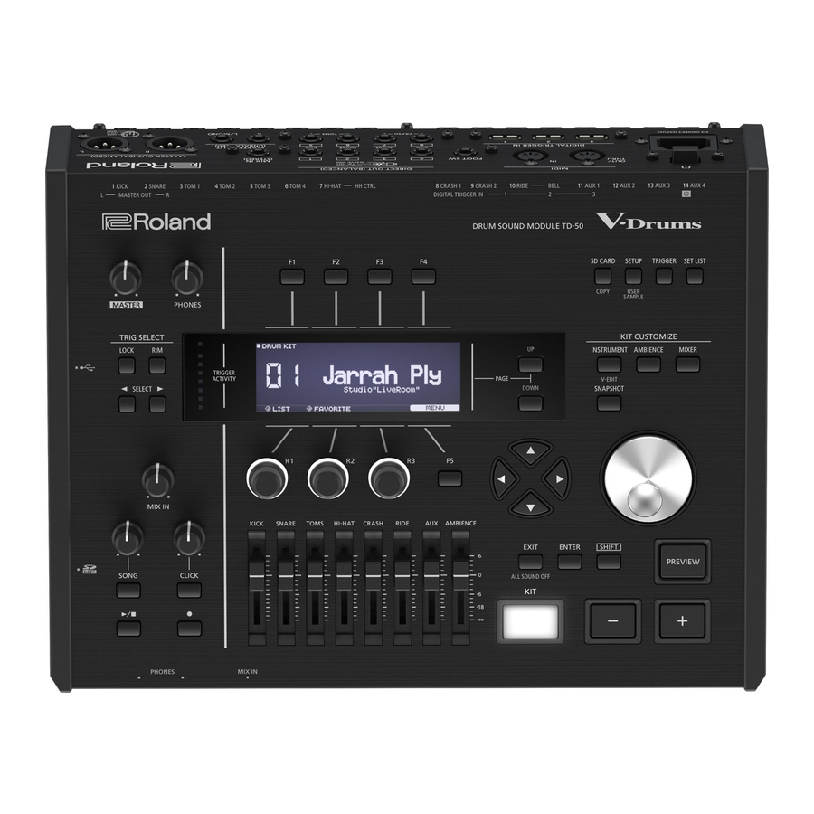 ROLAND VDRUMS TD50 QUICK START MANUAL Pdf Download ManualsLib