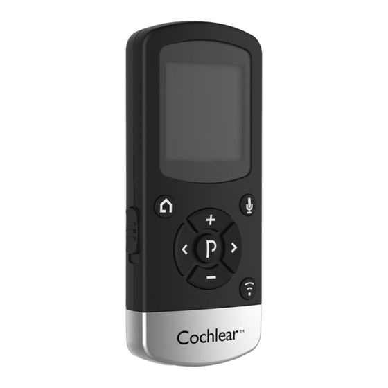 Cochlear Baha remote control 2 Quick Manual