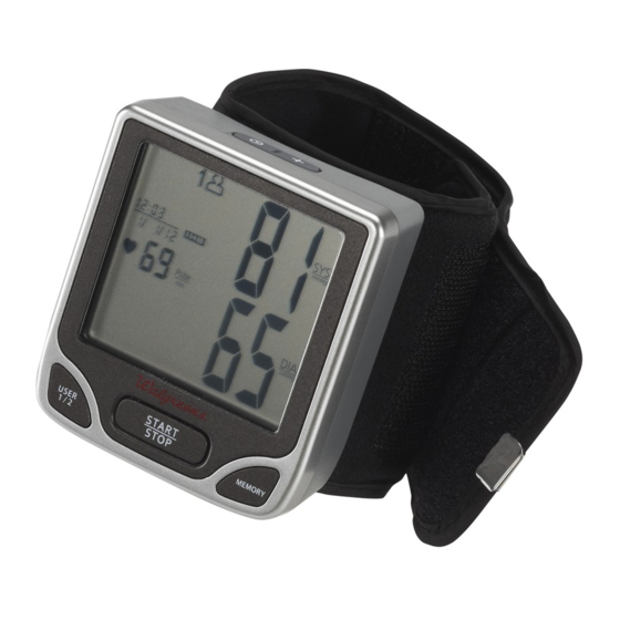 WALGREENS WGNBPW720 BLOOD PRESSURE MONITOR MANUAL ManualsLib