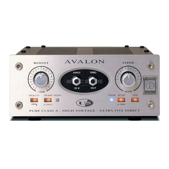 AVALON U5 AMPLIFIER MANUAL ManualsLib