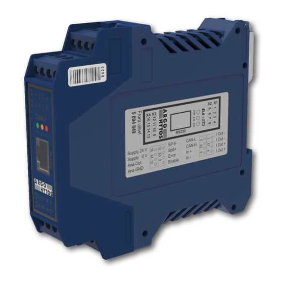 User Manuals: Argo-Hytos EL8 Digital Module Amplifier