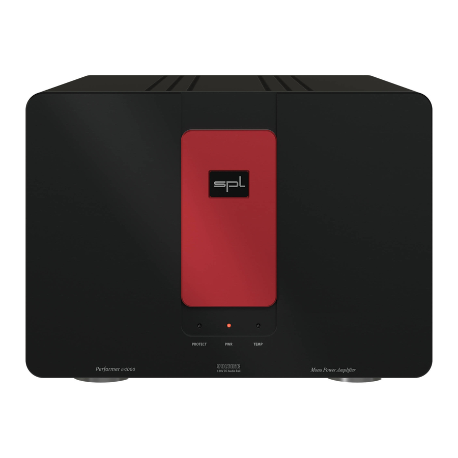 SPL PERFORMER M1000 AMPLIFIER USER MANUAL | ManualsLib