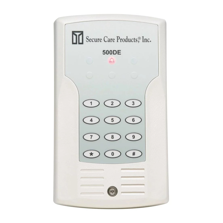 SECURE CARE ADVANTAGE 500DE SECURITY SYSTEM INSTALLATION MANUAL