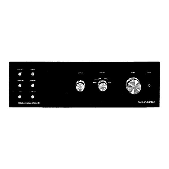 Harman Kardon CITATION 17S Owner's Manual